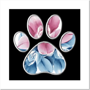 Paw with Flower Background Posters and Art